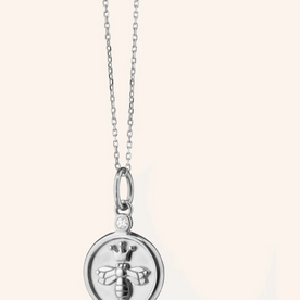 MONICA RICH KOSANN "Queen Bee" Sterling Silver Necklace with White Sapphires