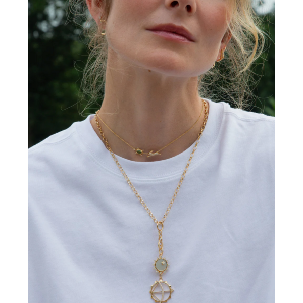 MONICA RICH KOSANN "Strength" Apollo Necklace with Diamonds in 18K Yellow Gold