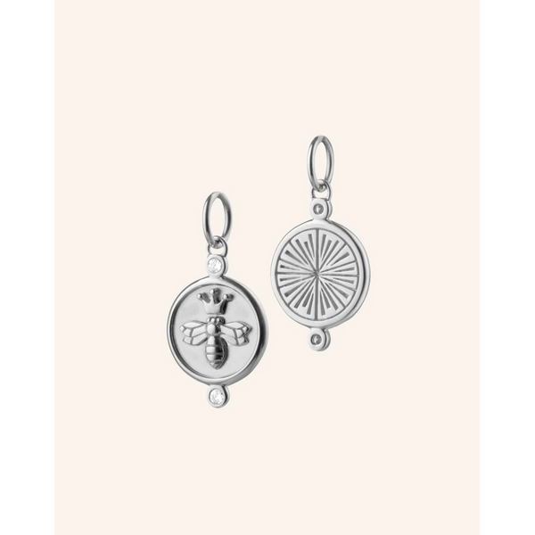 MONICA RICH KOSANN "Queen Bee" Sterling Silver Necklace with White Sapphires in Sterling Silver