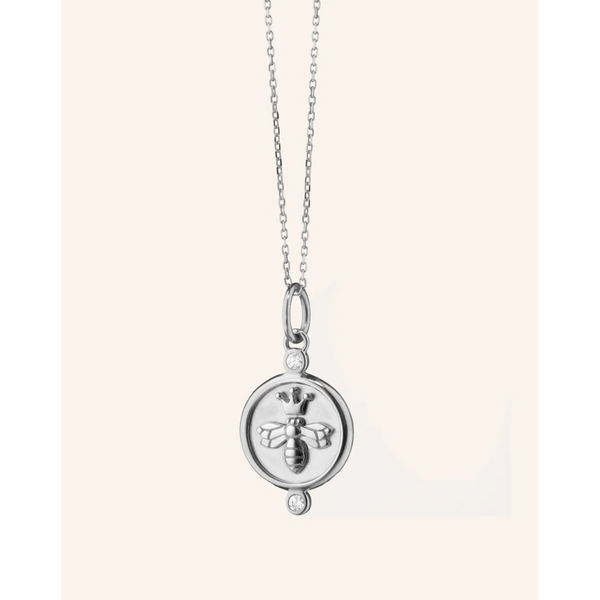 MONICA RICH KOSANN CH-Bee-SS - SS Queen Bee Necklace with White Sapphires