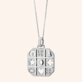 MONICA RICH KOSANN "Tokens of Luck" Necklace with Center Sapphire in Sterling Silver