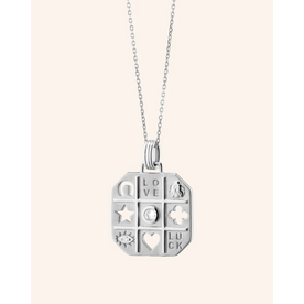 MONICA RICH KOSANN "Tokens of Luck" Necklace with Center Sapphire in Sterling Silver