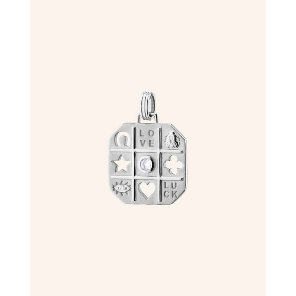 MONICA RICH KOSANN CH-Luck-SS - SS Tokens of Luck Necklace with Center Sapphire