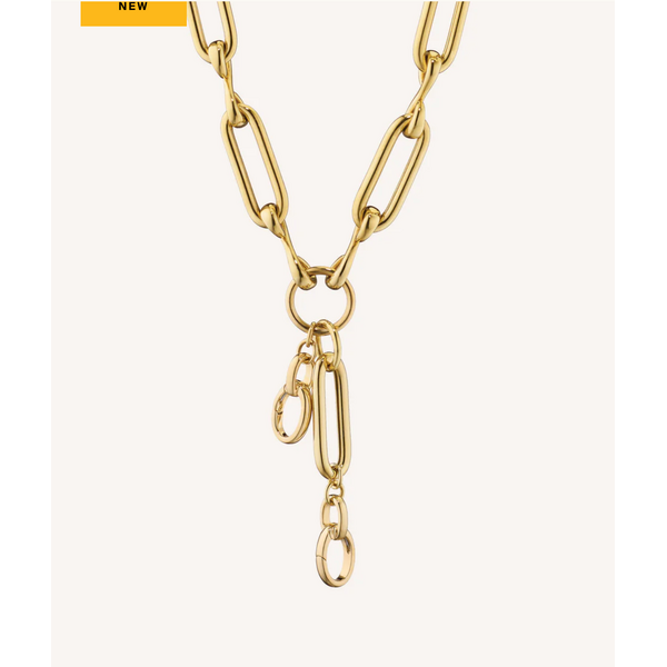 MONICA RICH KOSANN 18K Gold Infinity Classic Link "Design Your Own" Necklace 2 Charm Stations