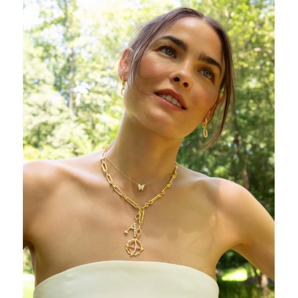 MONICA RICH KOSANN 18K Gold Infinity Classic Link "Design Your Own" Necklace 2 Charm Stations