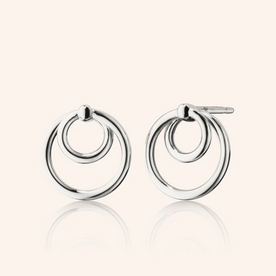 MONICA RICH KOSANN Sterling Silver Round Double Hoop Infinity Earrings