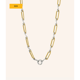 MONICA RICH KOSANN Two-Tone Infinity Classic Link "Design Your Own" Necklace in Sterling Silver and 18K Yellow Gold
