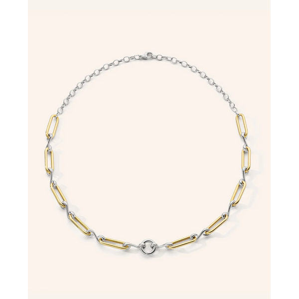 MONICA RICH KOSANN Two-Tone Infinity Classic Link "Design Your Own" Necklace in Sterling Silver and 18K Yellow Gold