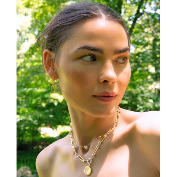 MONICA RICH KOSANN Two-Tone Infinity Classic Link "Design Your Own" Necklace in Sterling Silver and 18K Yellow Gold