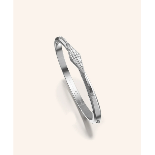 MONICA RICH KOSANN Points North Sterling Silver Cuff with Pavé Sapphire Clasp Points North Sterling Silver Cuff with Pavé Sapphire Clasp Points North Sterling Silver Cuff with Pavé Sapphire Clasp “Points North” Sterling Silver Pavé Sapphire Cuff Sizing Points North Sterlin