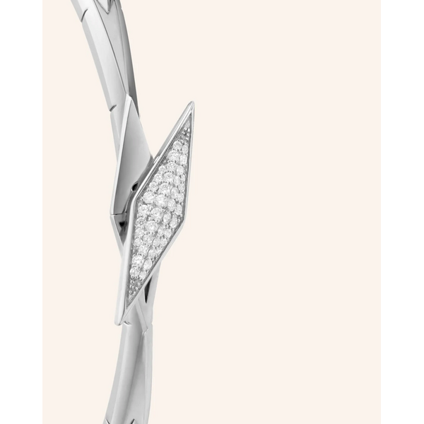 MONICA RICH KOSANN "Points North" Sterling Silver Pavé Sapphire Cuff S, W and E Coordinates on edges. Swivel Top Clasp Points North