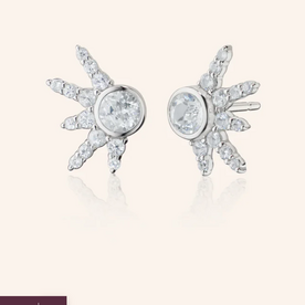 MONICA RICH KOSANN "Points of Light" Earrings with White Topaz and White Sapphires in Sterling Silver