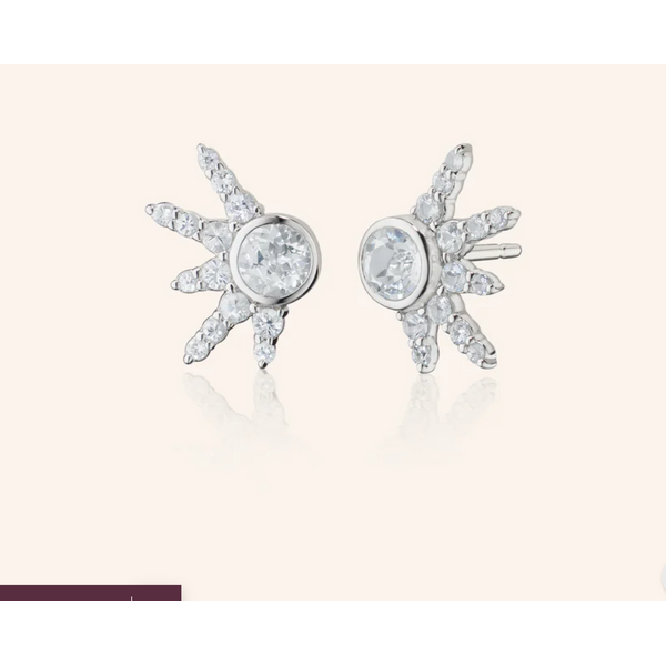 MONICA RICH KOSANN "Points of Light" Earrings with White Topaz and White Sapphires in Sterling Silver