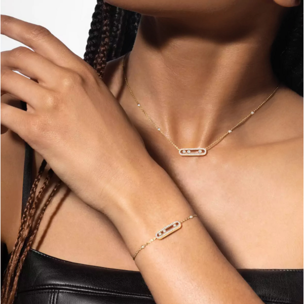 MESSIKA 18kt Yellow Gold Baby Move Pave Necklace