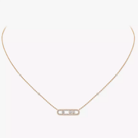 MESSIKA 18kt Pink Gold Baby Move Pave Necklace