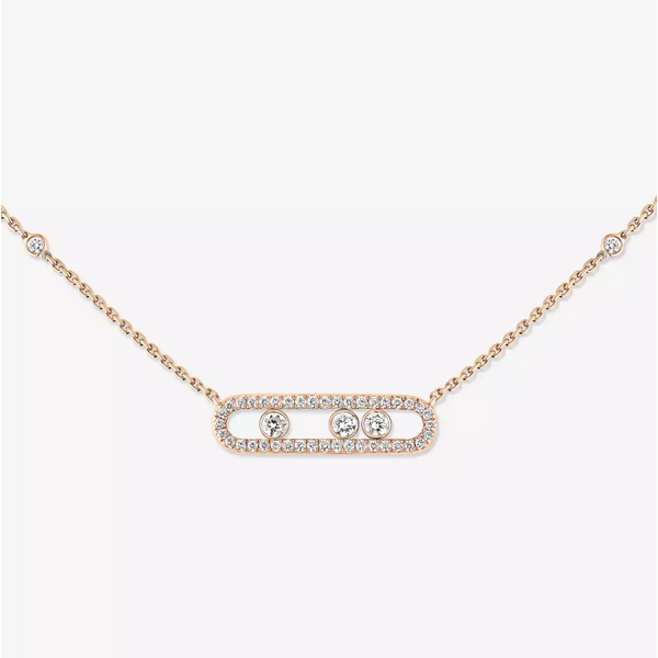MESSIKA 18kt Pink Gold Baby Move Pave Necklace
