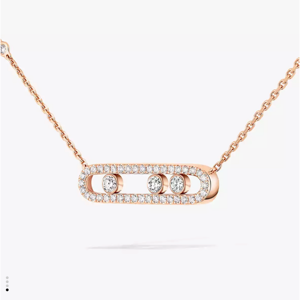 MESSIKA 18kt Pink Gold Baby Move Pave Necklace