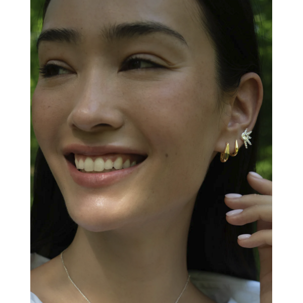 MONICA RICH KOSANN "Points of Light" Earrings with White Topaz and White Sapphires in Sterling Silver