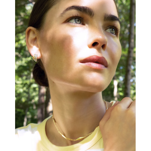 MONICA RICH KOSANN Two-Tone "Rings of Saturn" Earrings in Sterling Silver and Solid 18K Yellow Gold