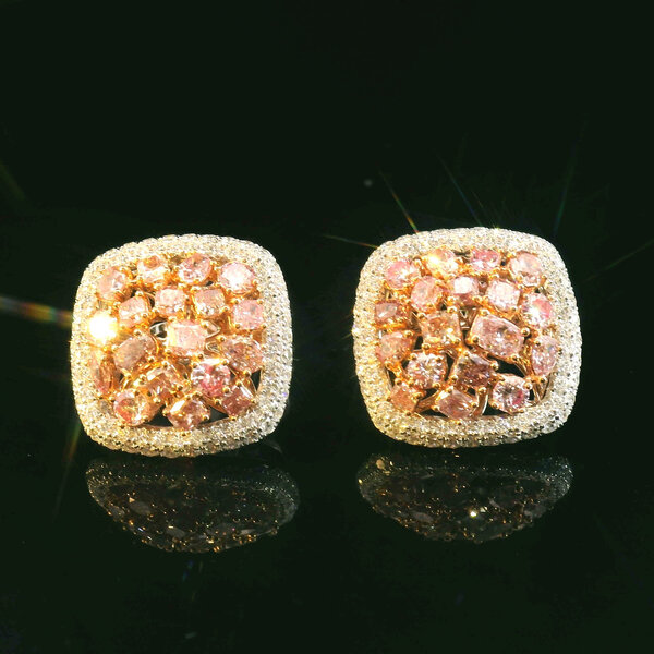 18kt White Gold 3.56 tcw  Diamond Earrings