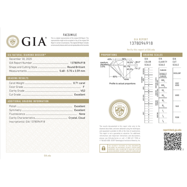 18kt White Gold 1.41ct Diamond Stud Earrings GIA Certified