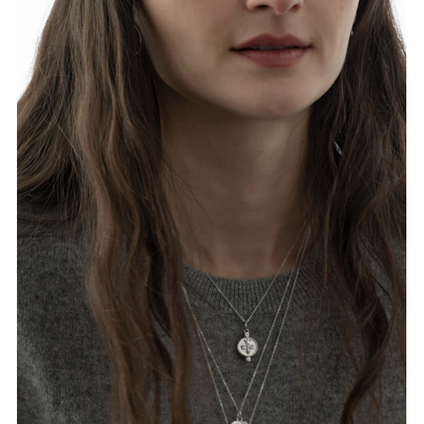 MONICA RICH KOSANN "Queen Bee" Sterling Silver Necklace with White Sapphires