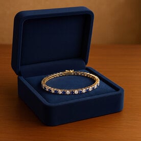 14kt Yellow Gold 3.15 Sapphire 2.66 Diamond Bracelet
