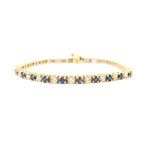 14kt Yellow Gold 3.15 Sapphire 2.66 Diamond Bracelet