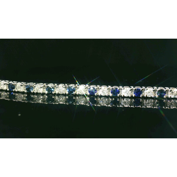 14kt White Gold 3.56 Sapphire 3.01 Diamond Bracelet