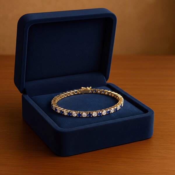 14kt White Gold 3.56 Sapphire 3.01 Diamond Bracelet