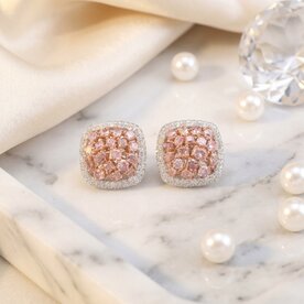 18kt White Gold 3.56 tcw  Diamond Earrings