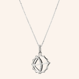MONICA RICH KOSANN Mini "Strength" Apollo Necklace with White Sapphires in Sterling Silver