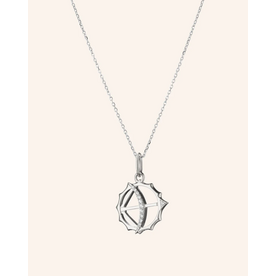 MONICA RICH KOSANN Mini "Strength" Apollo Necklace with White Sapphires in Sterling Silver