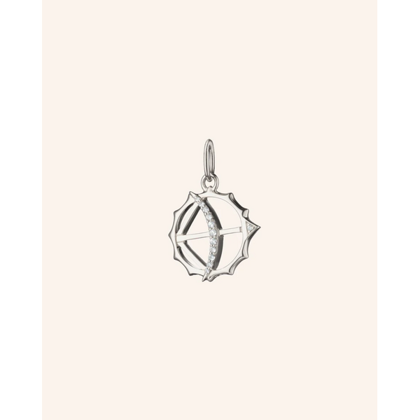 MONICA RICH KOSANN Mini "Strength" Apollo Necklace with White Sapphires in Sterling Silver