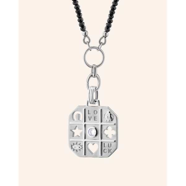 MONICA RICH KOSANN "Tokens of Luck" Black Spinel Necklace