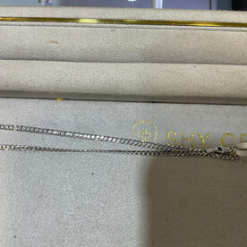 14K White Gold Curb Anklet