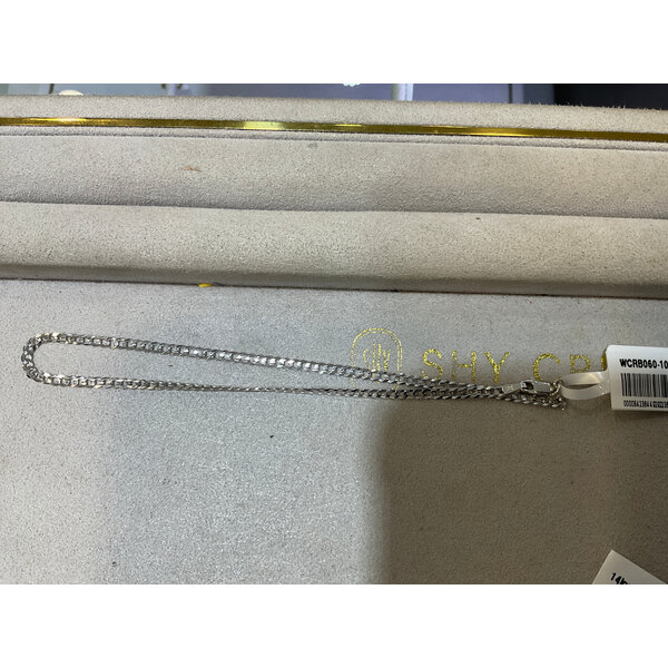 14K White Gold Curb Anklet