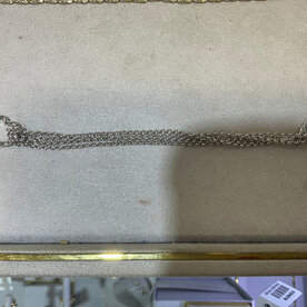 14kt  WHITE GOLD ANKLET 1 STATIN OPEN HEART 10IN 14W