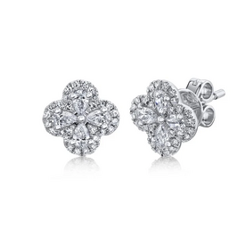 SHY CREATION INC SC55019423 - 14kw .60 Pear Clover Studs