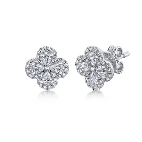 SHY CREATION INC SC55019423 - 14kw .60 Pear Clover Studs