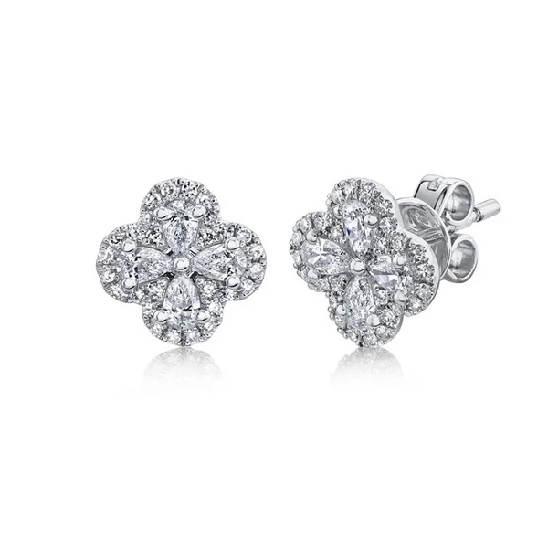 SHY CREATION INC SC55019423 - 14kw .60 Pear Clover Studs