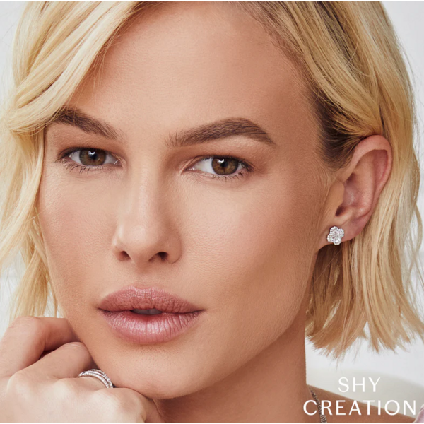 SHY CREATION INC SC55019423 - 14kw .60 Pear Clover Studs