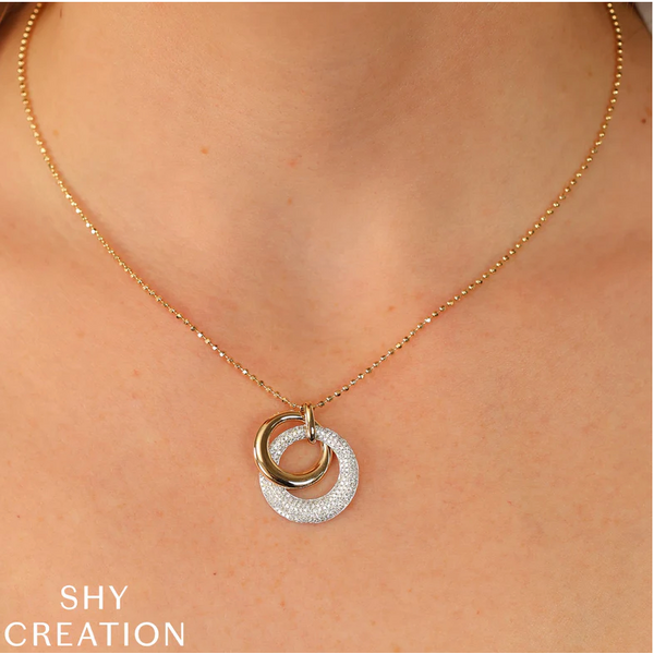 SHY CREATION INC SC55027388 - 14kw .46 Dia Pave Ball Neck
