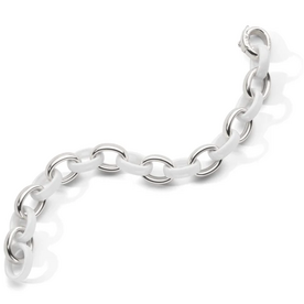 MONICA RICH KOSANN CH-XLCeramic-White-S - SS Marilyn White Ceramic Link Bracelet
