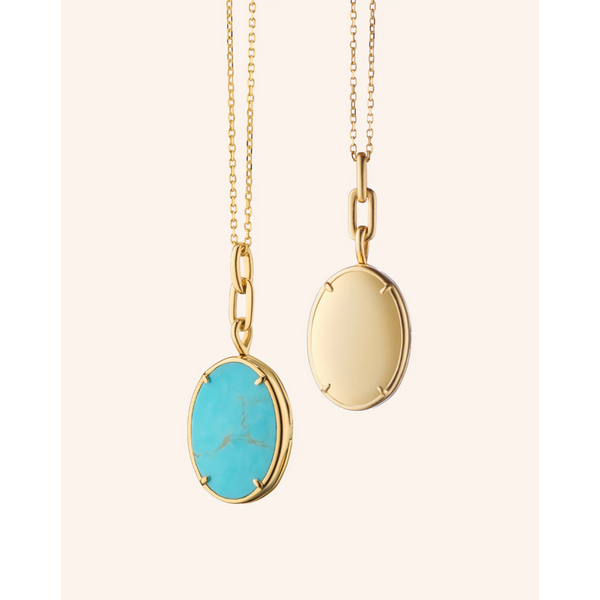 MONICA RICH KOSANN 44422-YG-Turq - 18ky Kingman 2.2ct Turq Oval Locket