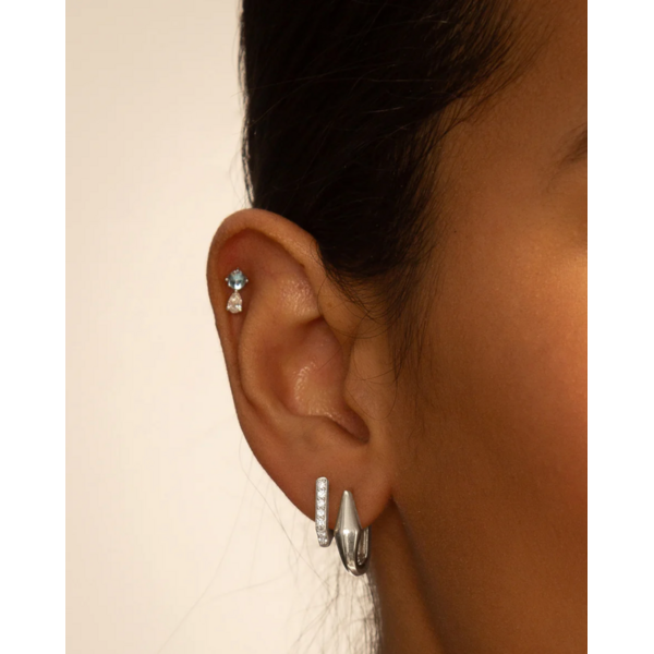 MONICA RICH KOSANN Infinity Huggie Earrings with Sapphires in Sterling Silver