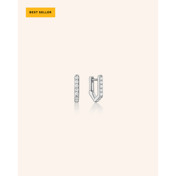 MONICA RICH KOSANN Infinity Huggie Earrings with Sapphires in Sterling Silver