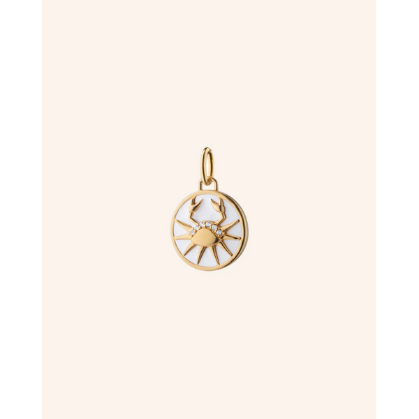 MONICA RICH KOSANN Mini "Cancer" Enamel Vermeil Charm 18K Yellow Gold Over Sterling Silver