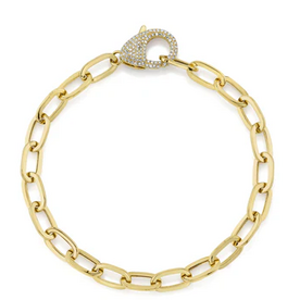 SHY CREATION INC 14K Y/G 0.41CT DIAMOND PAPER CLIP LINK BRACELET