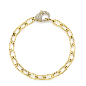 SHY CREATION INC 14K Y/G 0.41CT DIAMOND PAPER CLIP LINK BRACELET